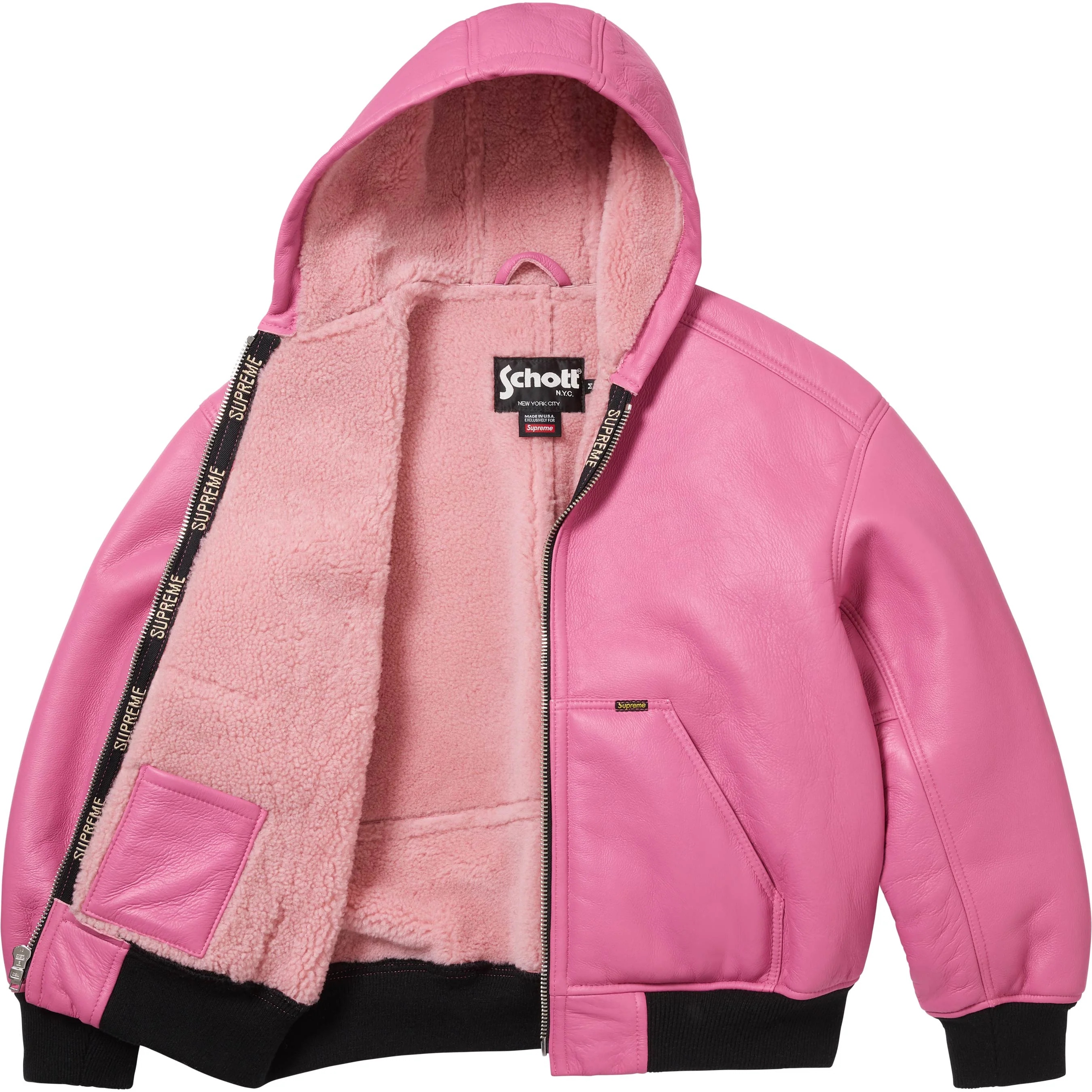 Supreme®/Schott® Shearling Hooded Work Jacket view 4